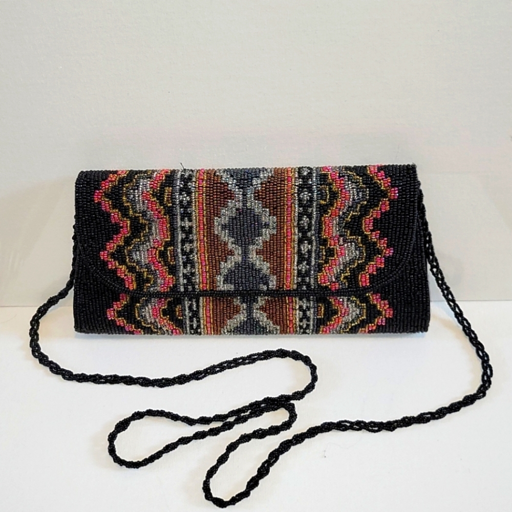 La Regaie beaded shoulder purse Boho